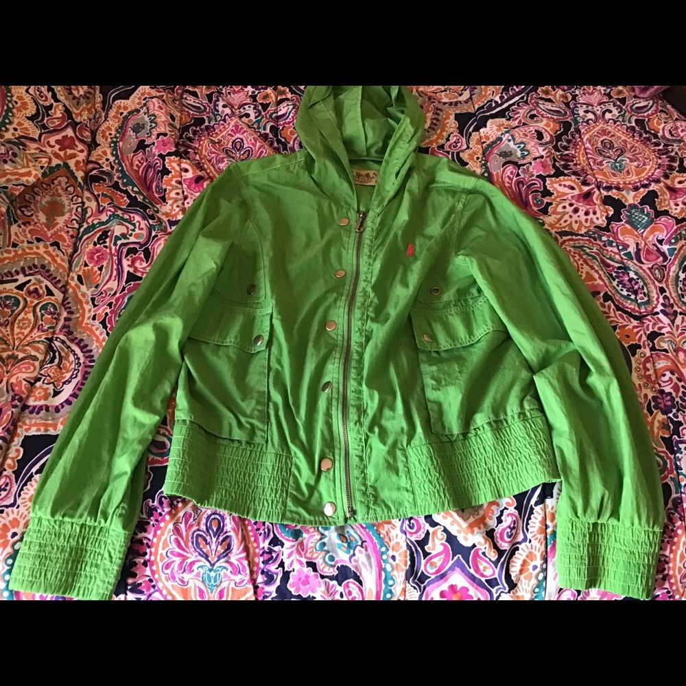 A light green jacket
